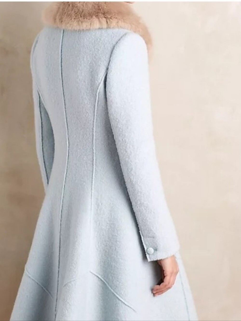 ANTHROPOLOGIE SIZE 12 elevenses beatrix coat *RARE* fur collar, ice queen - Picture 2 of 14